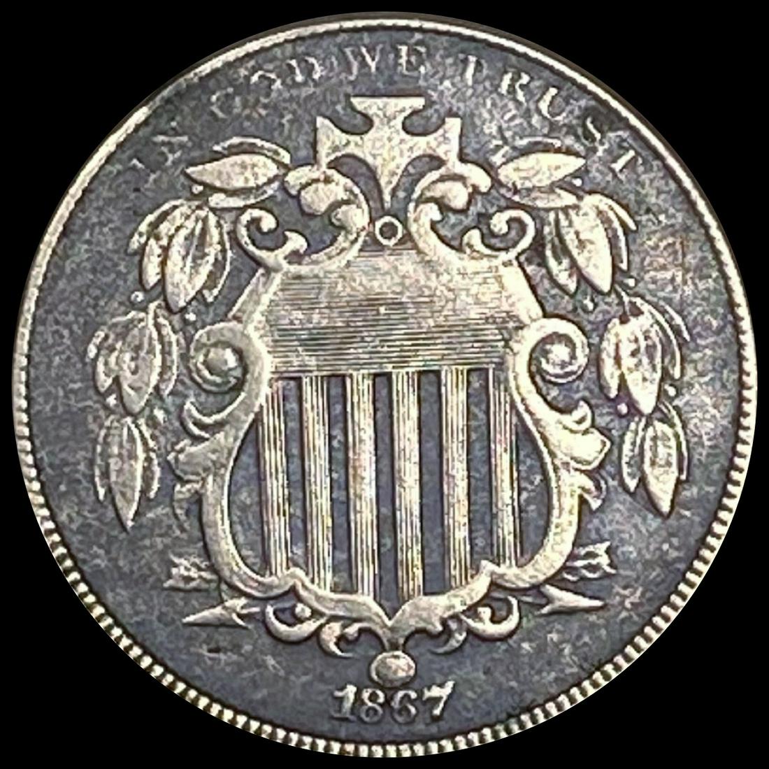 1867 Shield Nickel NEARLY UNCIRCULATED (1 of 2)