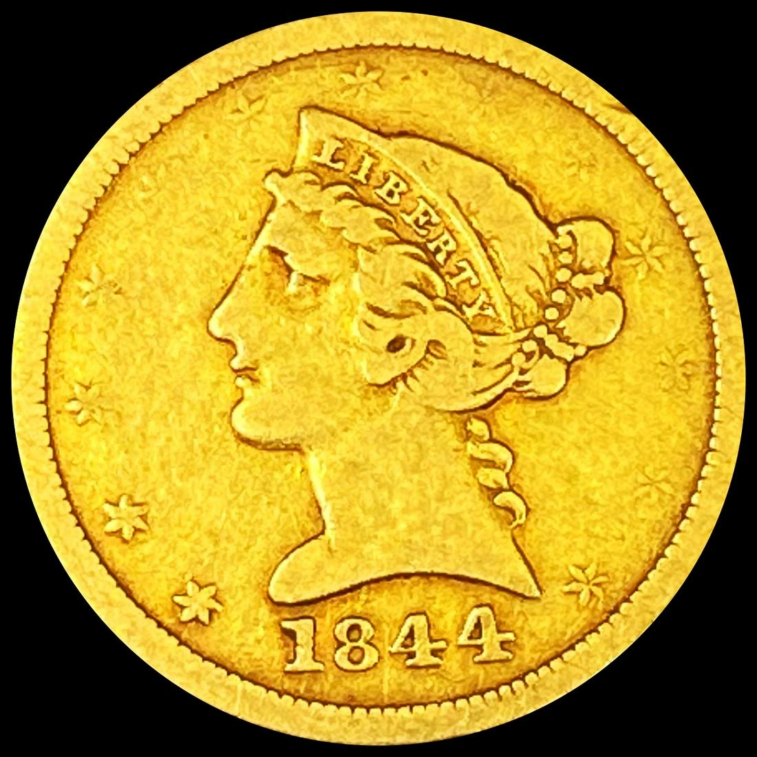 1844-O $5 Gold Half Eagle LIGHTLY CIRCULATED (1 of 2)
