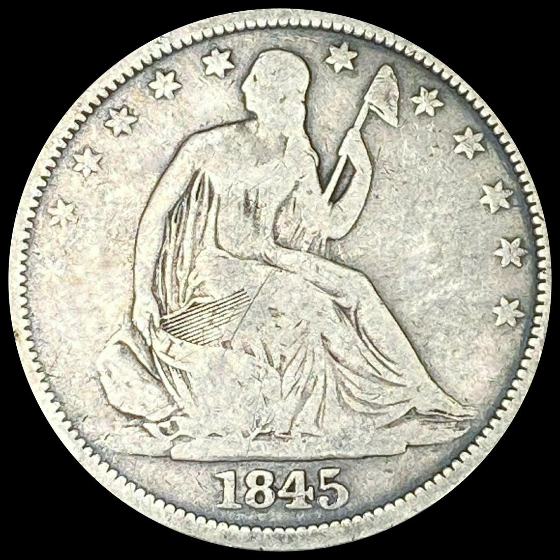 1845-O Seated Liberty Half Dollar LIGHTLY (1 of 2)