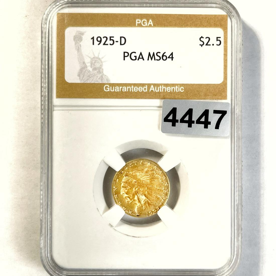 1925-D $2.50 Gold Quarter Eagle PGA - MS64 (1 of 2)