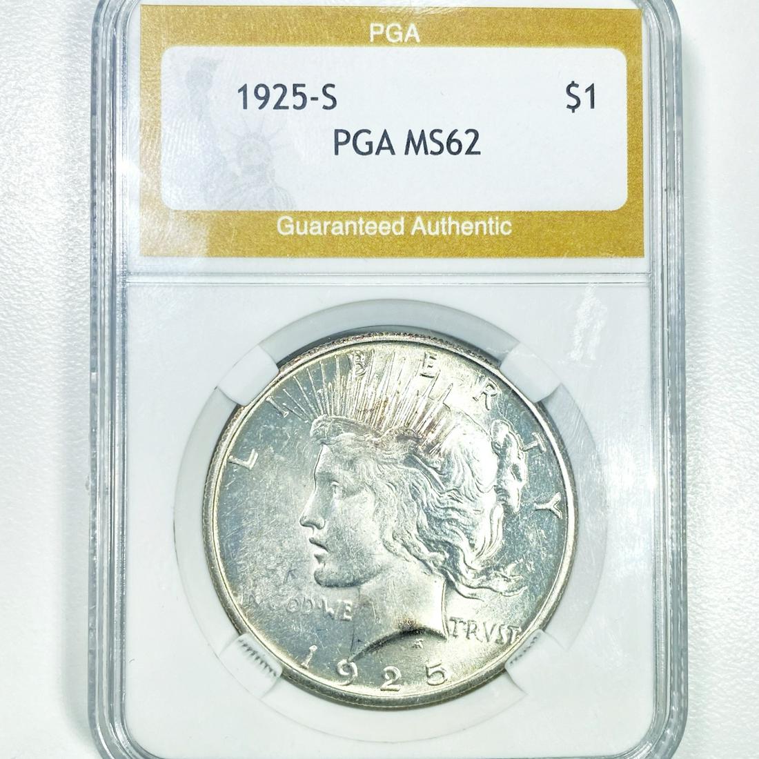 1925-S Silver Peace Dollar PGA - MS62 (1 of 2)