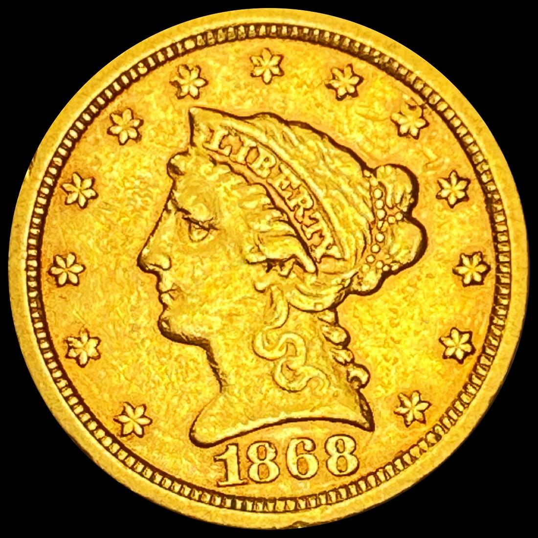 1868-S $2.50 Gold Quarter Eagle CLOSELY UNC (1 of 2)