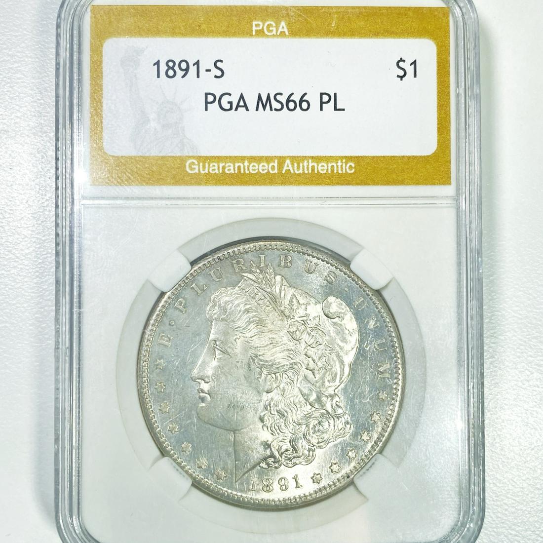 1891-S Morgan Silver Dollar PGA - MS66 PL (1 of 2)