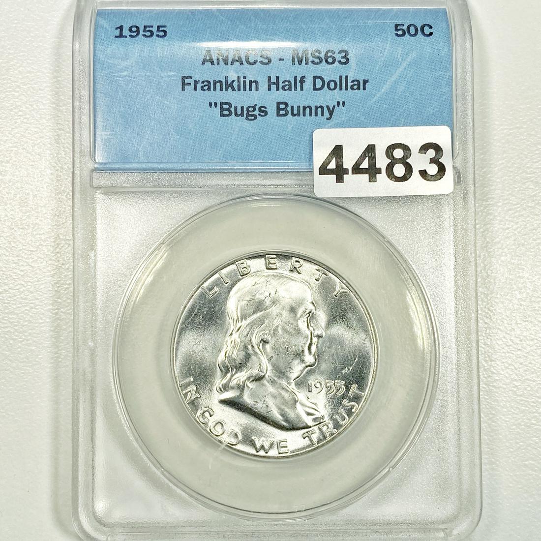 1955 Franklin Half Dollar ANACS - MS63 BB (1 of 2)