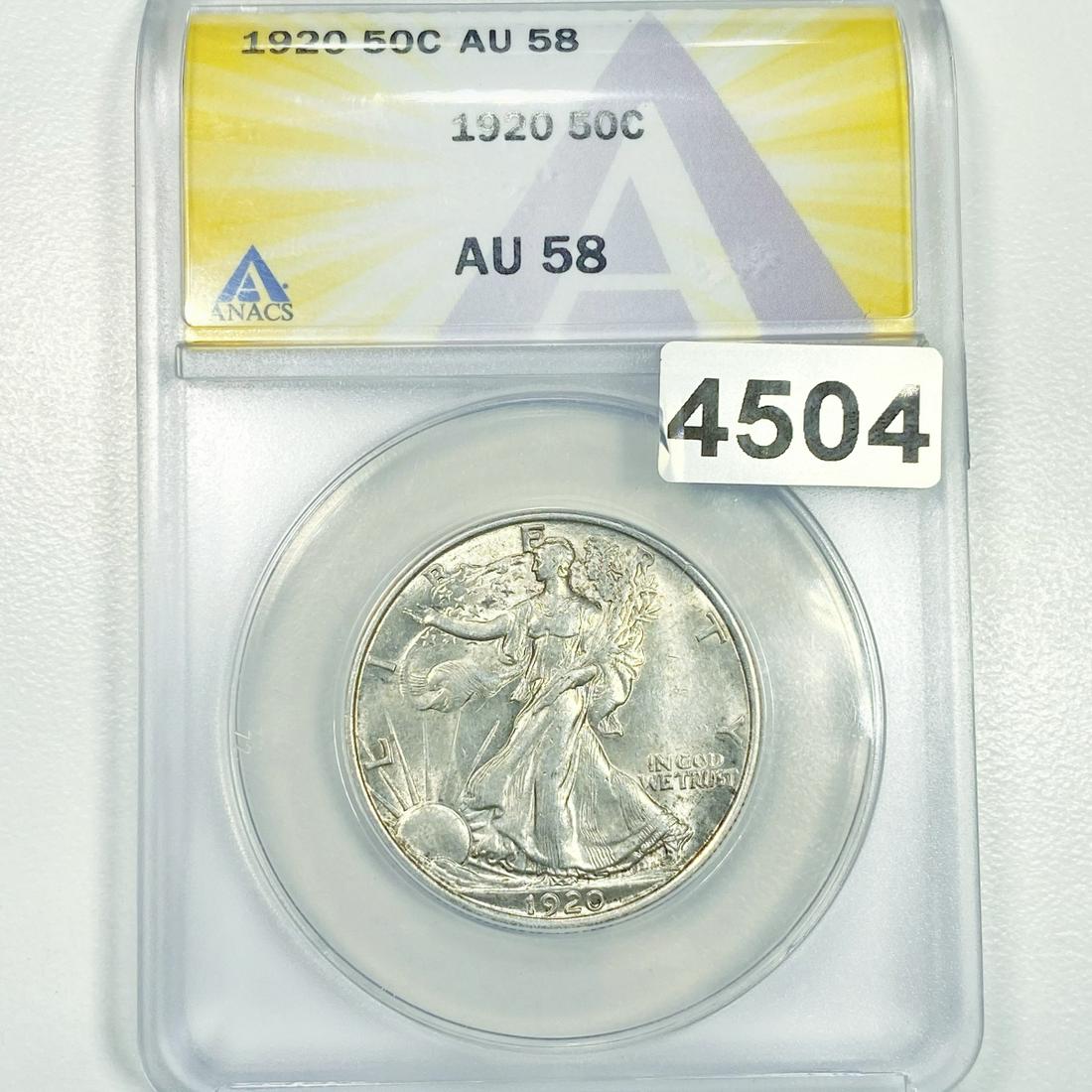 1920 Silver Eagle Half Dollar ANACS - AU58 (1 of 2)