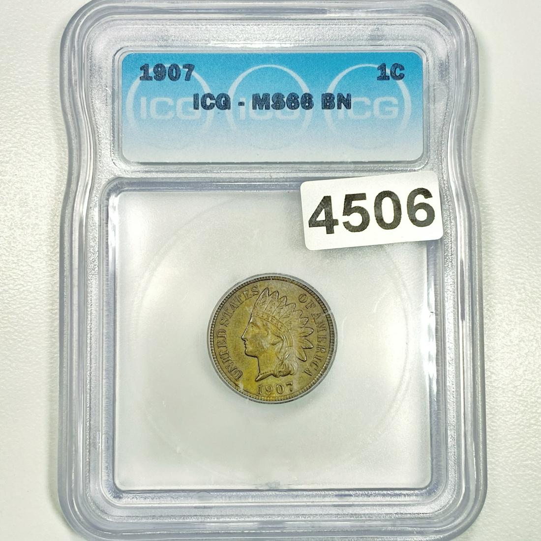 1907 Indian Head Cent ICG - MS66 BN (1 of 2)