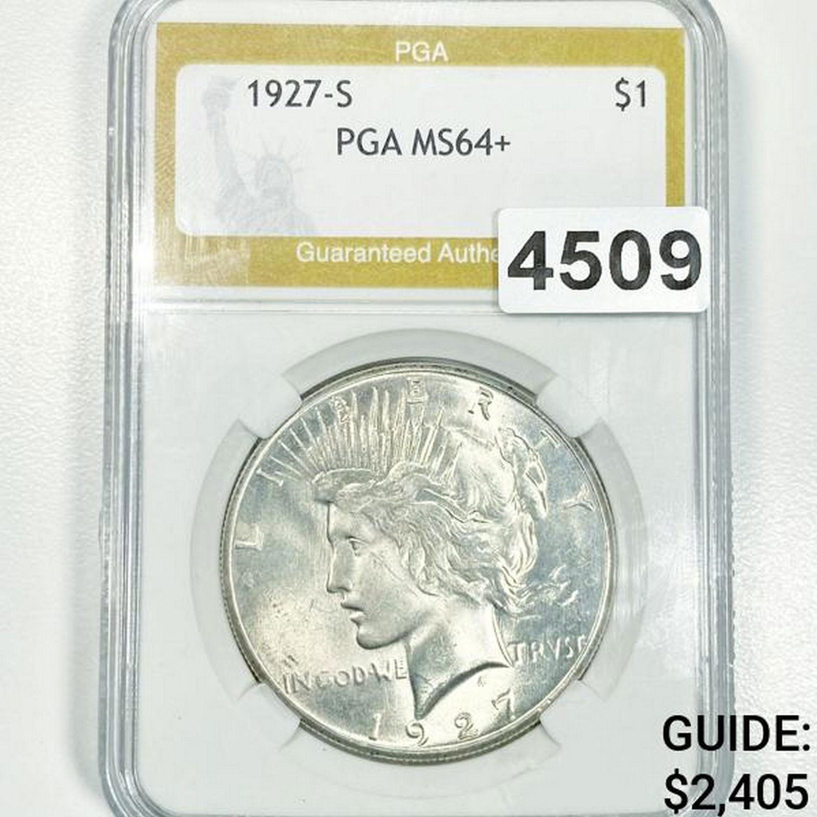 1927-S Silver Peace Dollar PGA - MS64+ (1 of 2)
