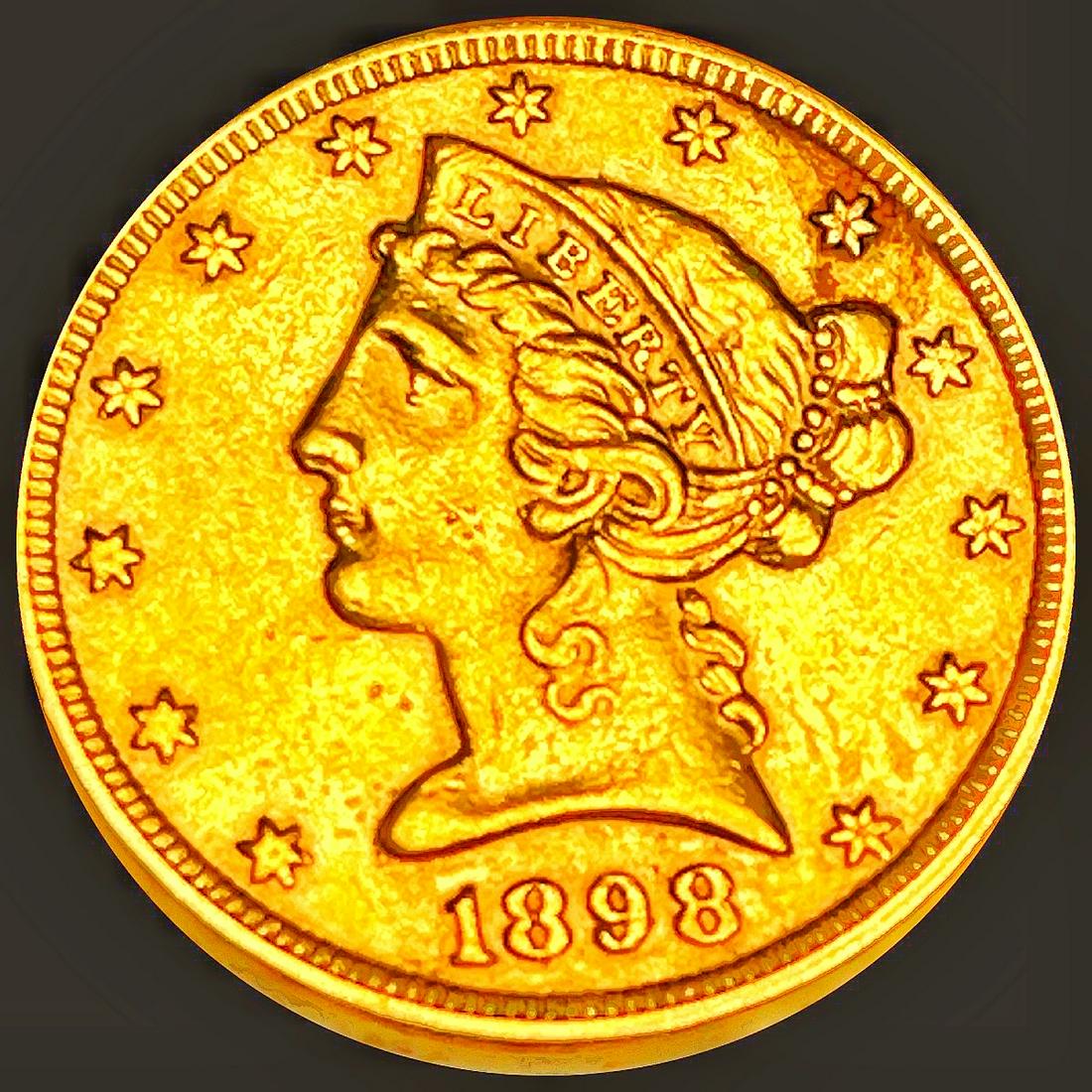 1898 $5 Gold Half Eagle UNCIRCULATED (1 of 2)