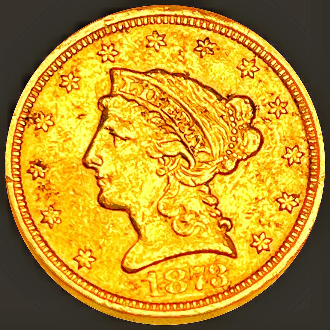 1873 $2.50 Gold Quarter Eagle LIGHTLY CIRCULATED (1 of 2)