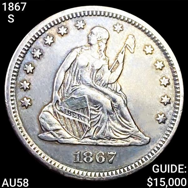 1867-S Seated Liberty Quarter CHOICE AU (1 of 2)