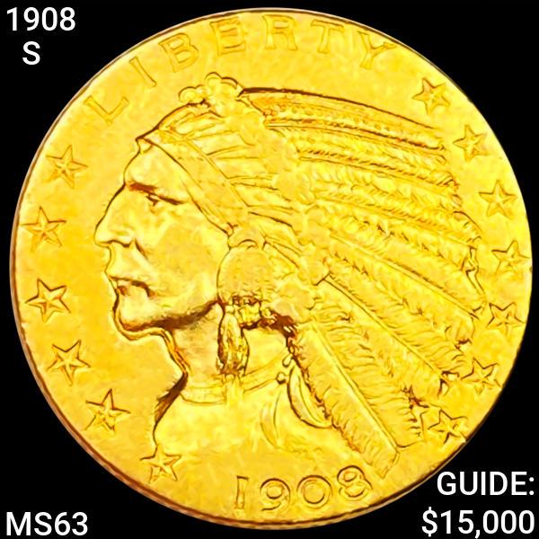 1908-S $5 Gold Half Eagle CHOICE BU (1 of 2)