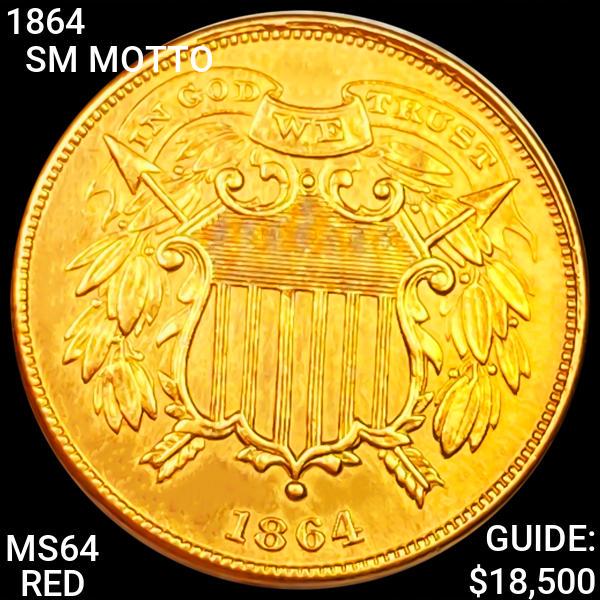 1864 SM Motto Two Cent Piece CHOICE BU RED (1 of 2)