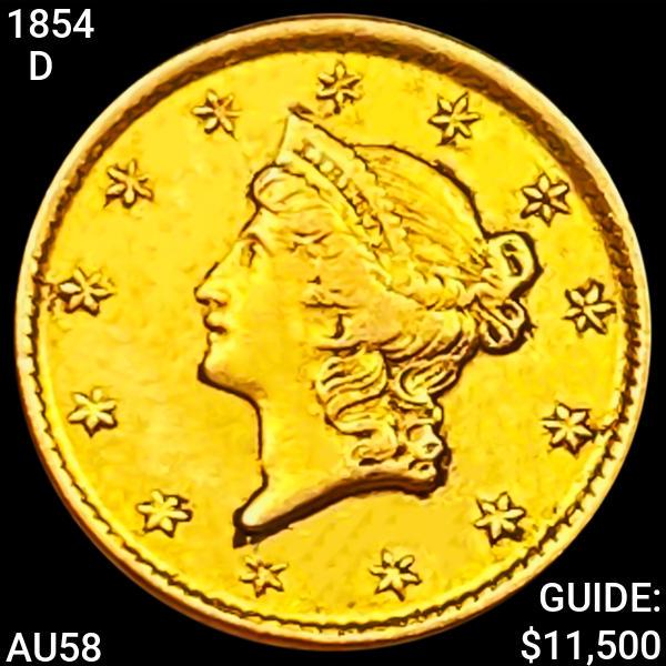 1854-D Rare Gold Dollar CHOICE AU (1 of 2)