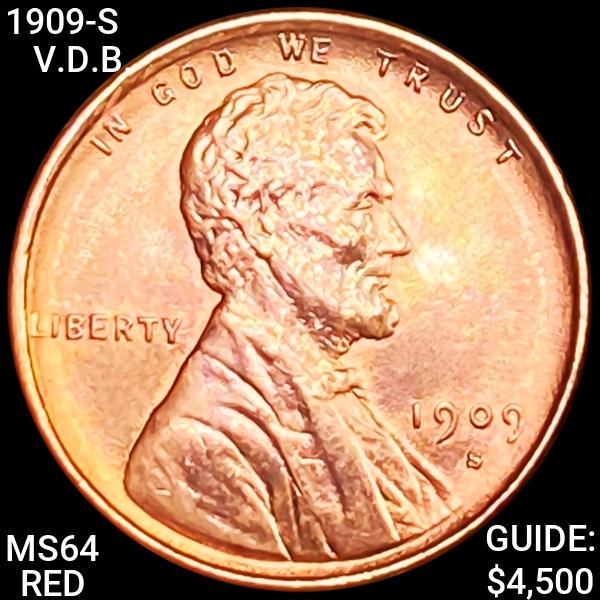1909-S V.D.B. Lincoln Wheat Cent CHOICE BU RED (1 of 2)