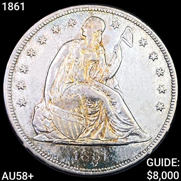 1861 Seated Liberty Dollar CHOICE AU+ (1 of 2)