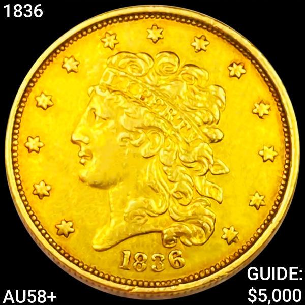 1836 $5 Gold Half Eagle CHOICE AU+ (1 of 2)