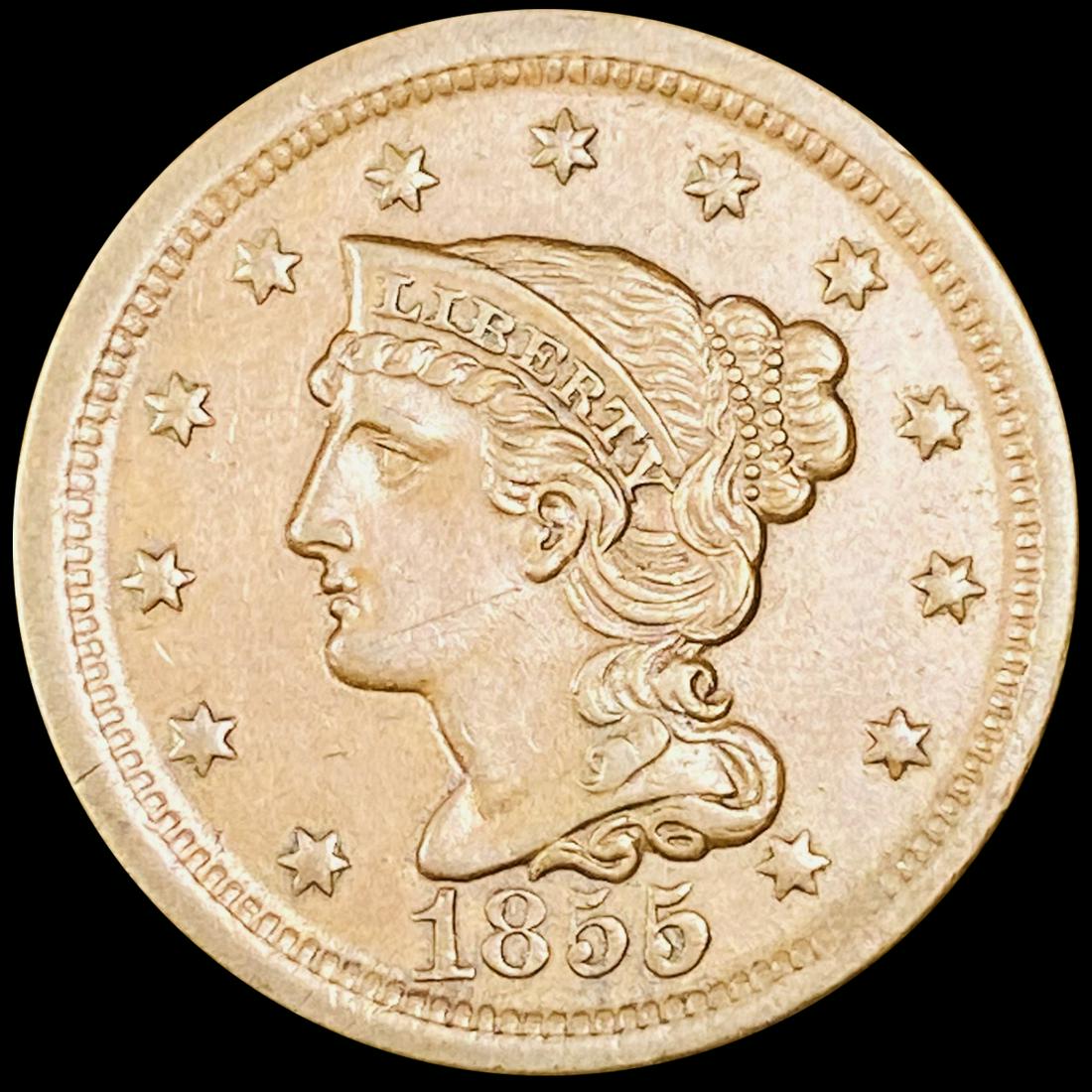 1855 Braided Hair Large Cent UNCIRCULATED (1 of 2)