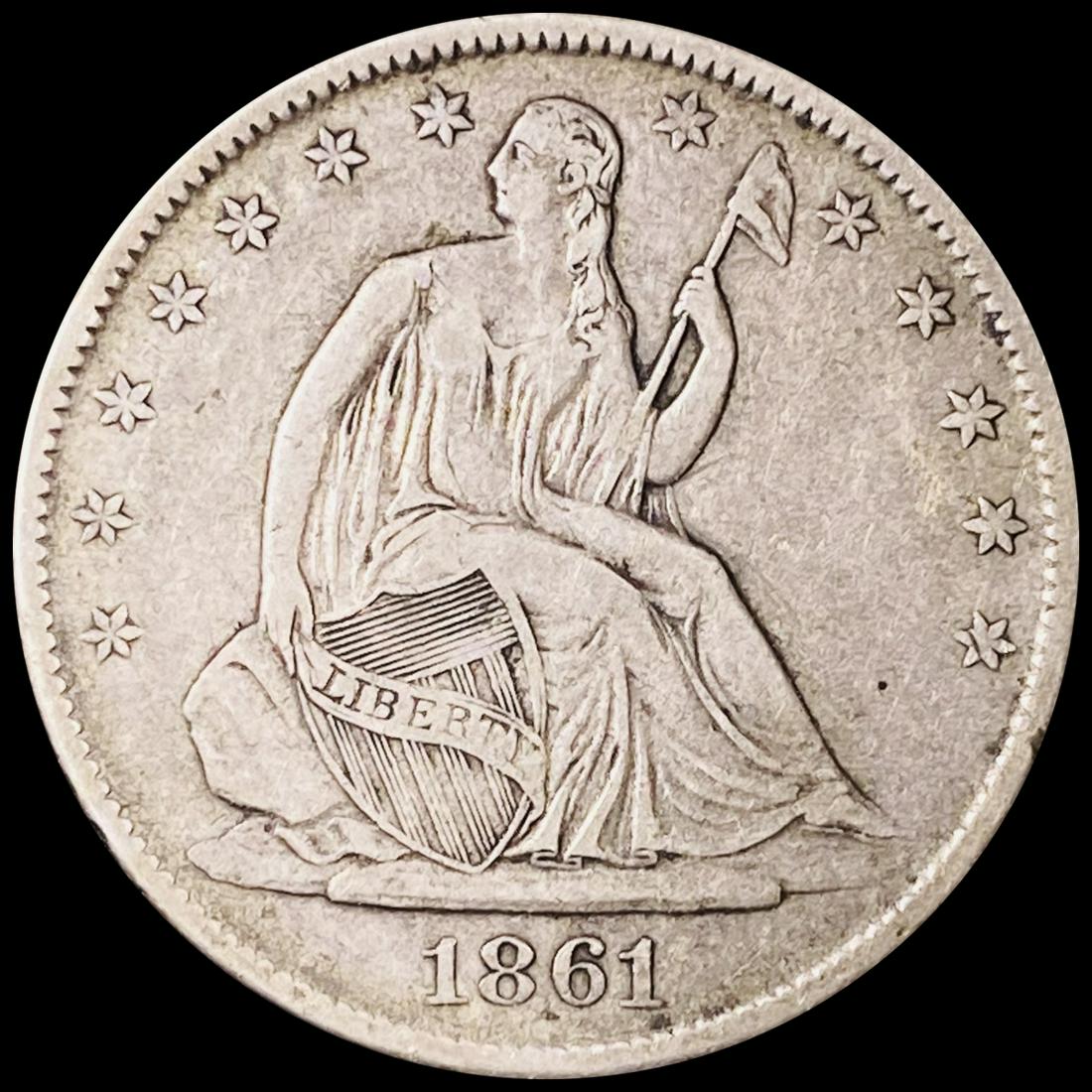 1861-O Seated Liberty Half Dollar LIGHTLY (1 of 2)