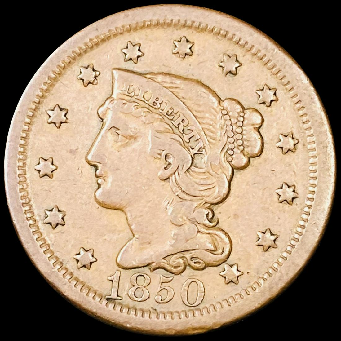 1850 Braided Hair Large Cent ABOUT UNCIRCULATED (1 of 2)