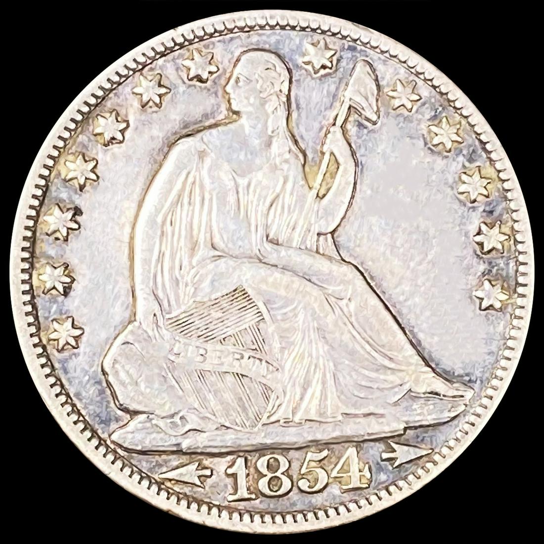 1854-O Arrows Seated Liberty Half Dollar NEARLY (1 of 2)
