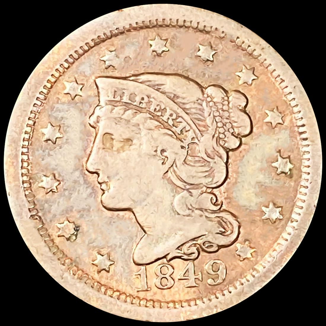 1849 Braided Hair Large Cent LIGHTLY CIRCULATED (1 of 2)