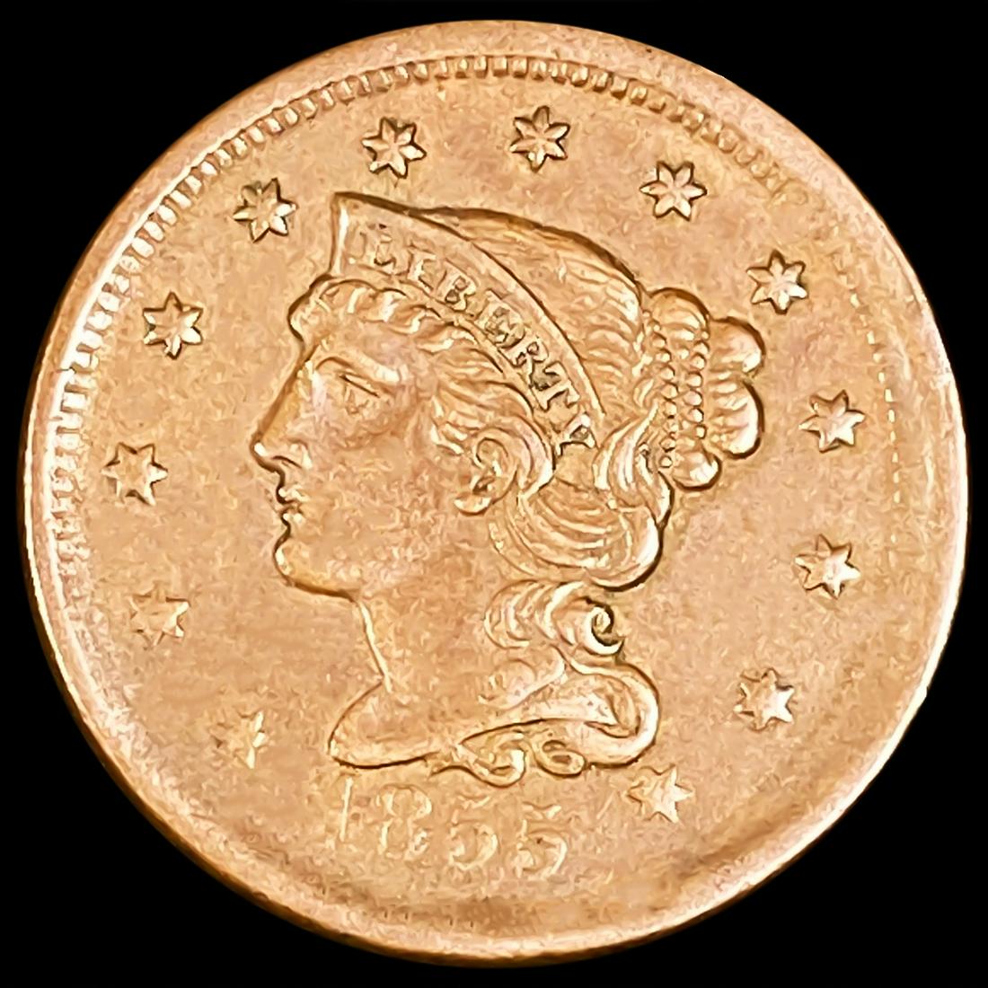 1855 Braided Hair Large Cent ABOUT UNCIRCULATED (1 of 2)