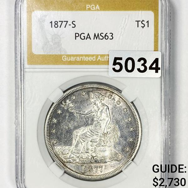 1877-S Silver Trade Dollar PGA - MS63 (1 of 2)