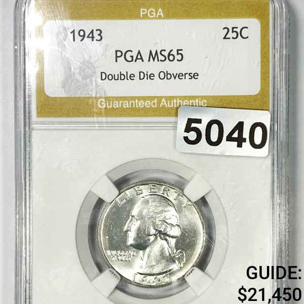 1943 DDO Washington Silver Quarter PGA - MS65 (1 of 2)