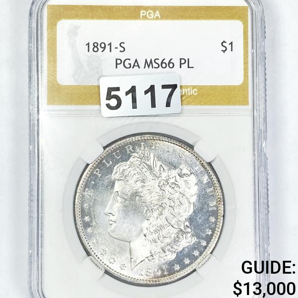 1891-S PL Morgan Silver Dollar PGA - MS66 (1 of 2)