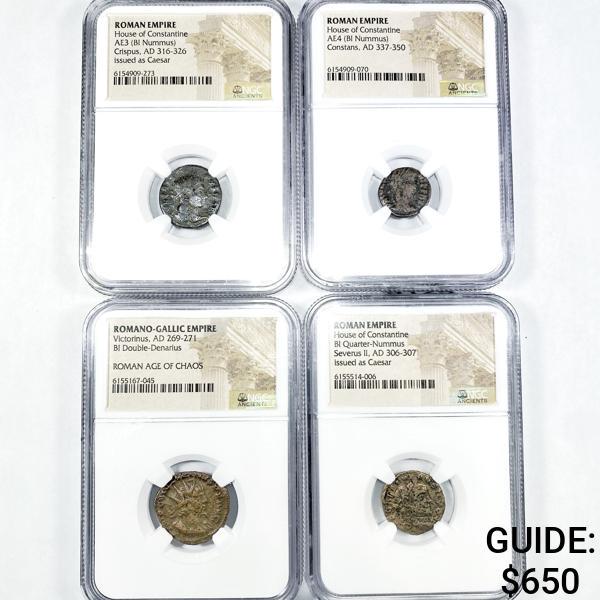 (4) Graded Misc. Ancient Coins NGC - (1 of 2)