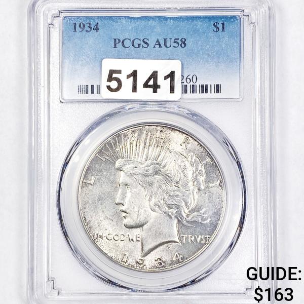 1934 Silver Peace Dollar PCGS - AU58 (1 of 2)