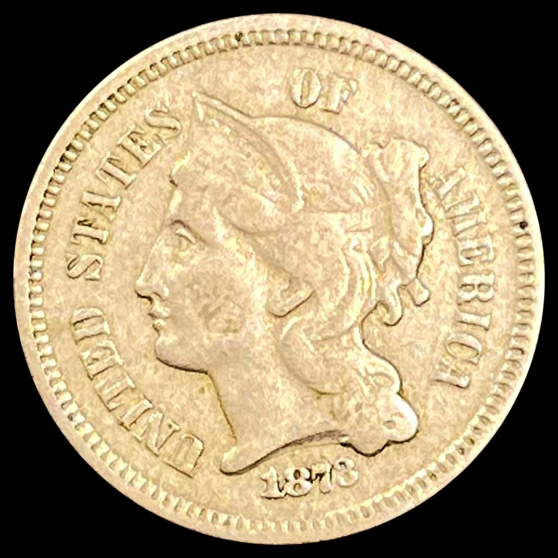 1873 Nickel Three Cent NEARLY UNCIRCULATED (1 of 2)