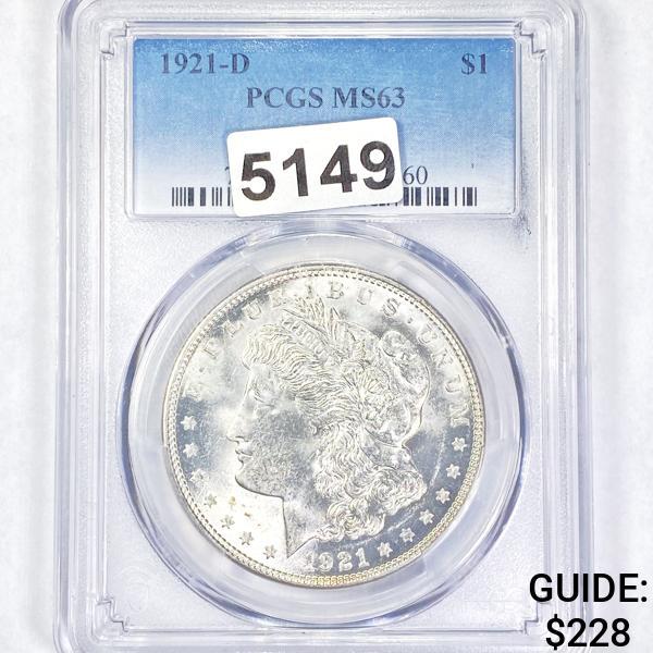 1921-D Morgan Silver Dollar PCGS - MS63 (1 of 2)