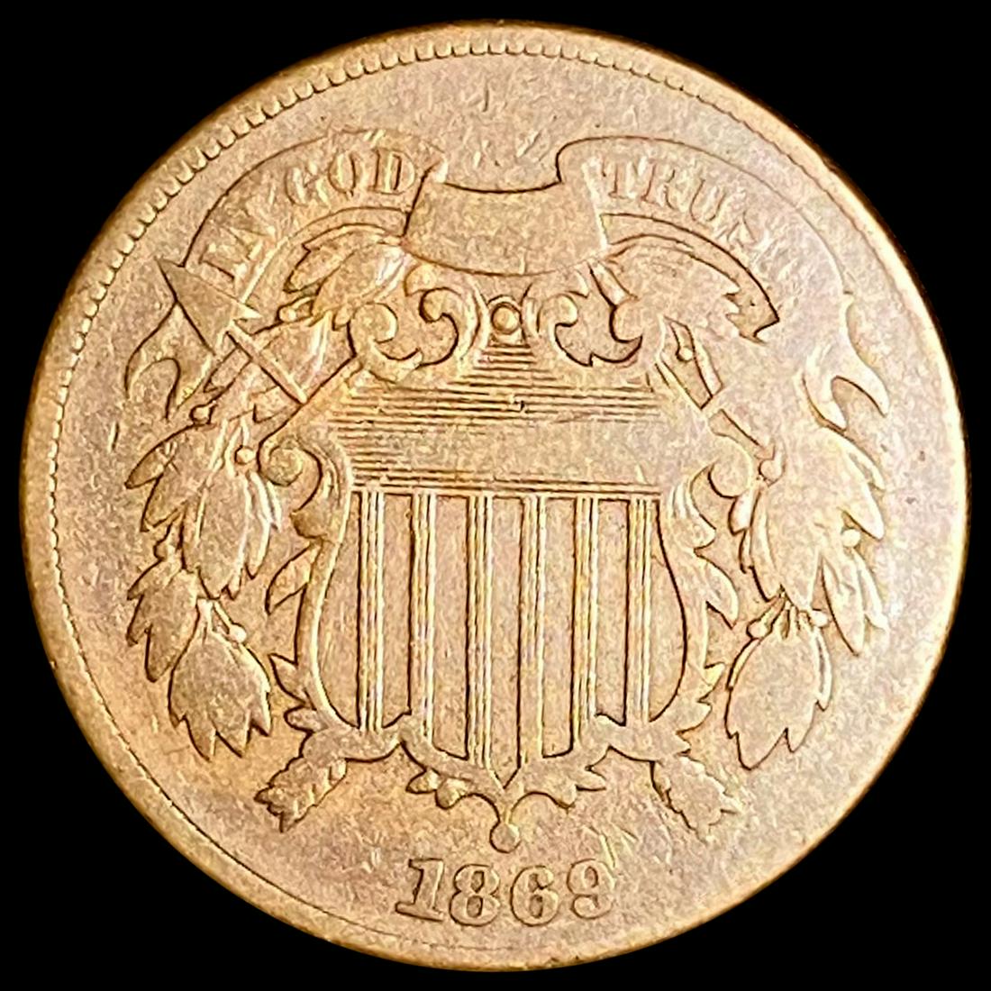 1869 Two Cent Piece NEARLY UNCIRCULATED (1 of 2)