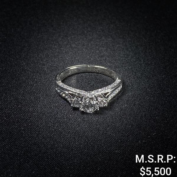 2.4 DWT 14 KT White-Gold Ring w/ Dimd Lining (1 of 2)