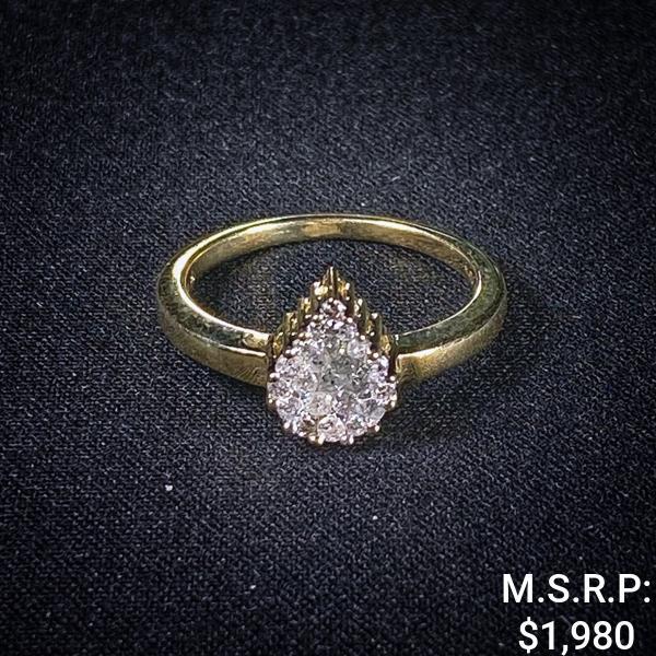 1.8 DWT 10 KT Gold Ring w/ Stylzd Dimd (1 of 2)