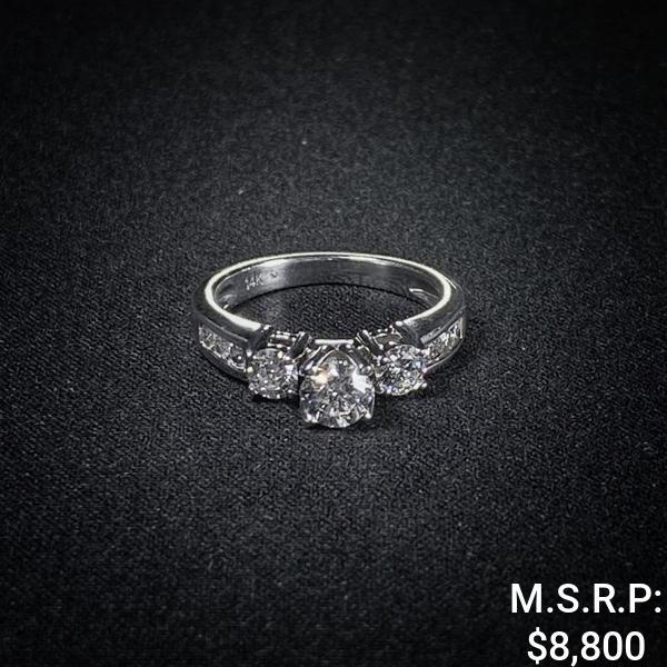 2.6 DWT 14 KT White-Gold Ring w/ Dimds (1 of 2)