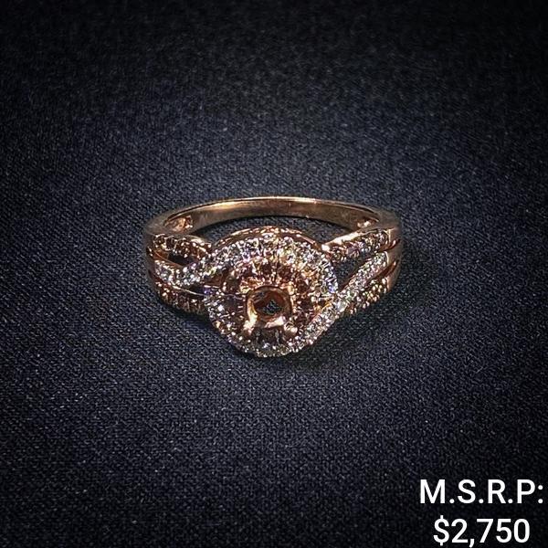 2.7 DWT 10 KT Rose-Gold Ring w/ Dimd Lining (1 of 2)