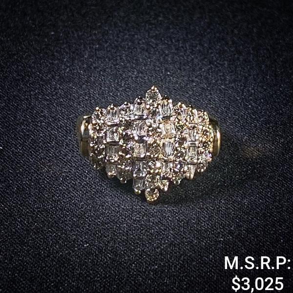 3.8 DWT 10 KT Gold Ring w/ Stylzd Dimds (1 of 2)