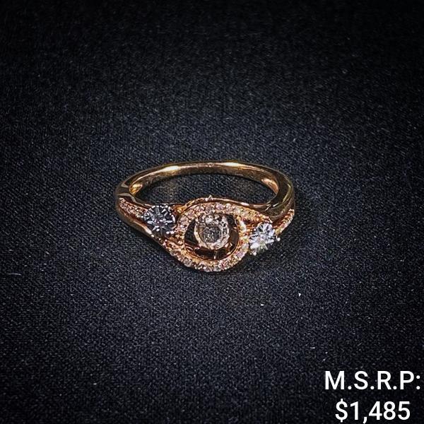 2 DWT 10 KT Dancing Diamond Ring Sz: 6.5 (1 of 2)