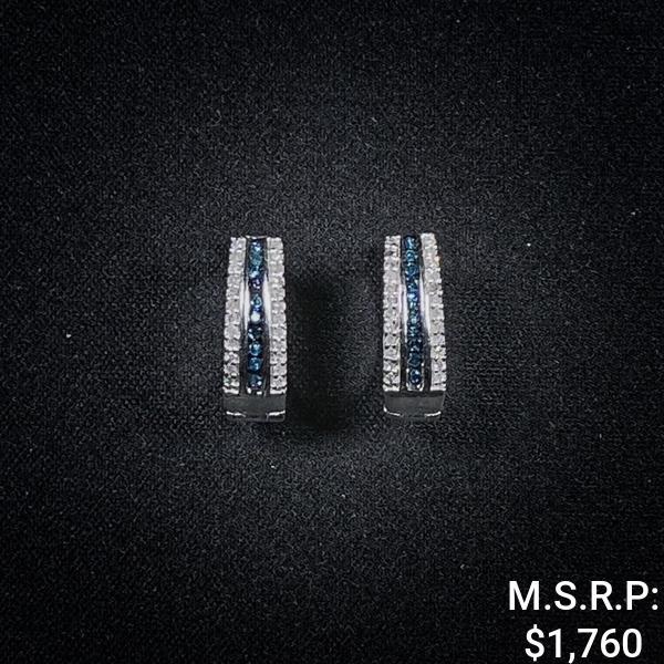 2.1 DWT 10 KT Wht Gold w/ Dimd Lining Earrings (1 of 2)