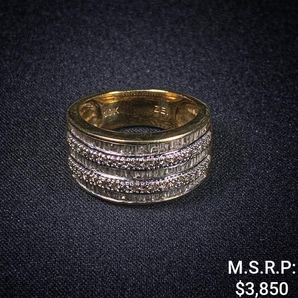 4.2 DWT 10 KT Rose Gold w/ Dimd Lining Ring Sz: 7 (1 of 2)