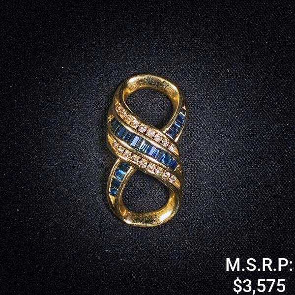 3.2 DWT 14 KT Gold Infinity Pendant w/ Dimd (1 of 2)