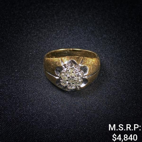 5.5 DWT 14 KT Gold w/ Dimd Lining Ring Sz: 8.5 (1 of 2)