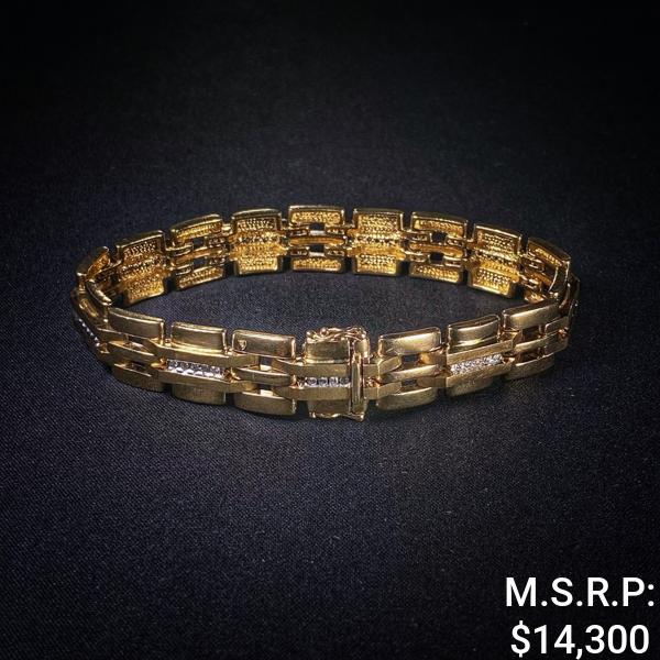 25.6 DWT 10 KT Gold w/ Dimd Lining Bracelet (1 of 2)