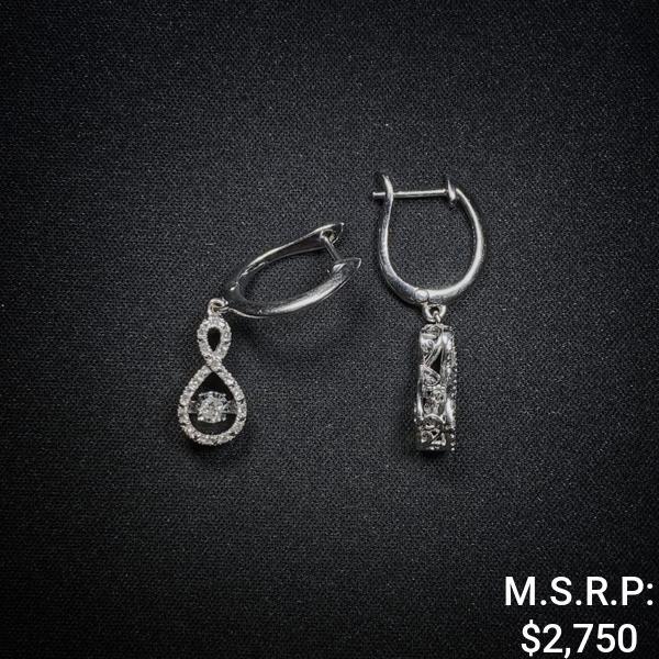 2.5 DWT 10 KT Wht Gold w/ Dimd Lining Earrings (1 of 2)