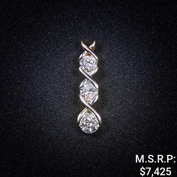 1.5 DWT 14 KT Gold Pendant w/ Dimd Lining (1 of 2)