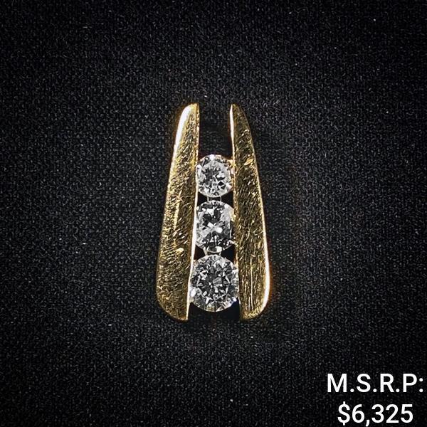 2.4 DWT 14 KT Gold Pendant w/ Dimds (1 of 2)