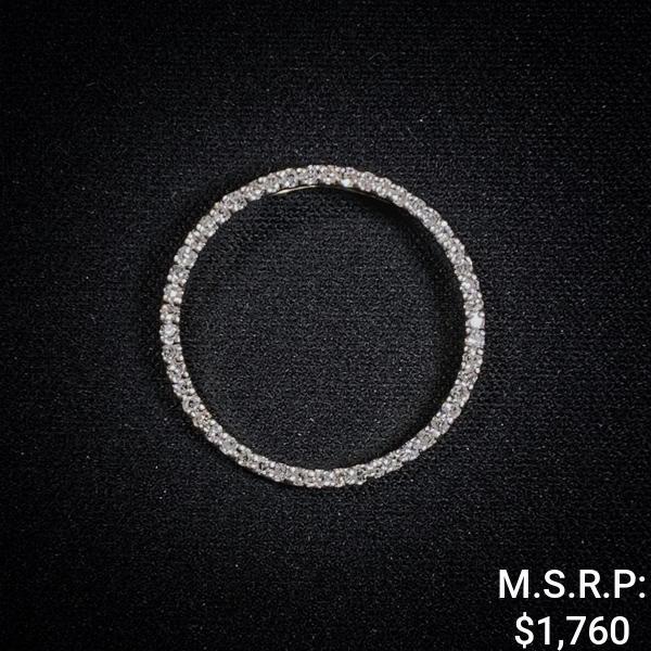 0.8 DWT 14 KT Gold Circle Pendant w/ Dimd Lining (1 of 2)