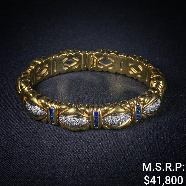 42.2 DWT 18 KT Gold w/ Dimd Lining Bracelet (1 of 2)